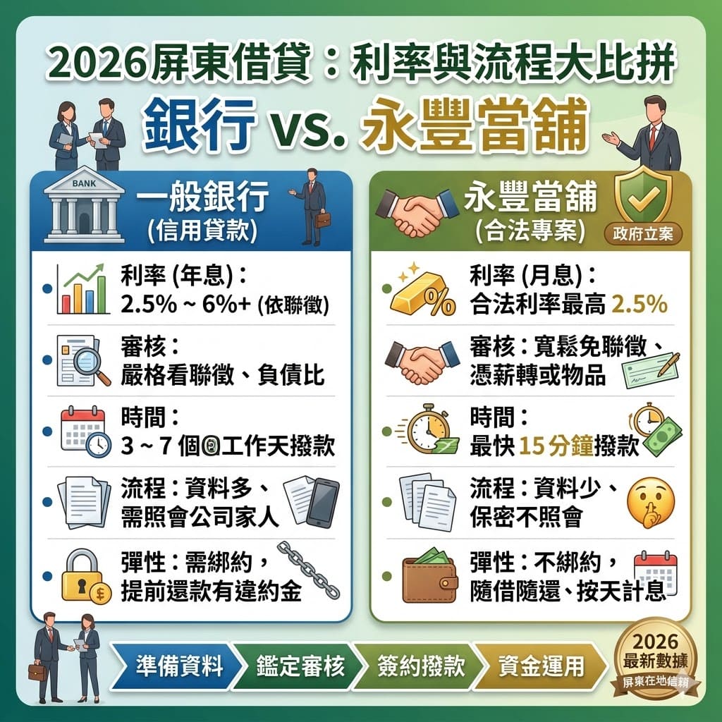 2026屏東借錢首選-永豐當舖合法小額借款方案