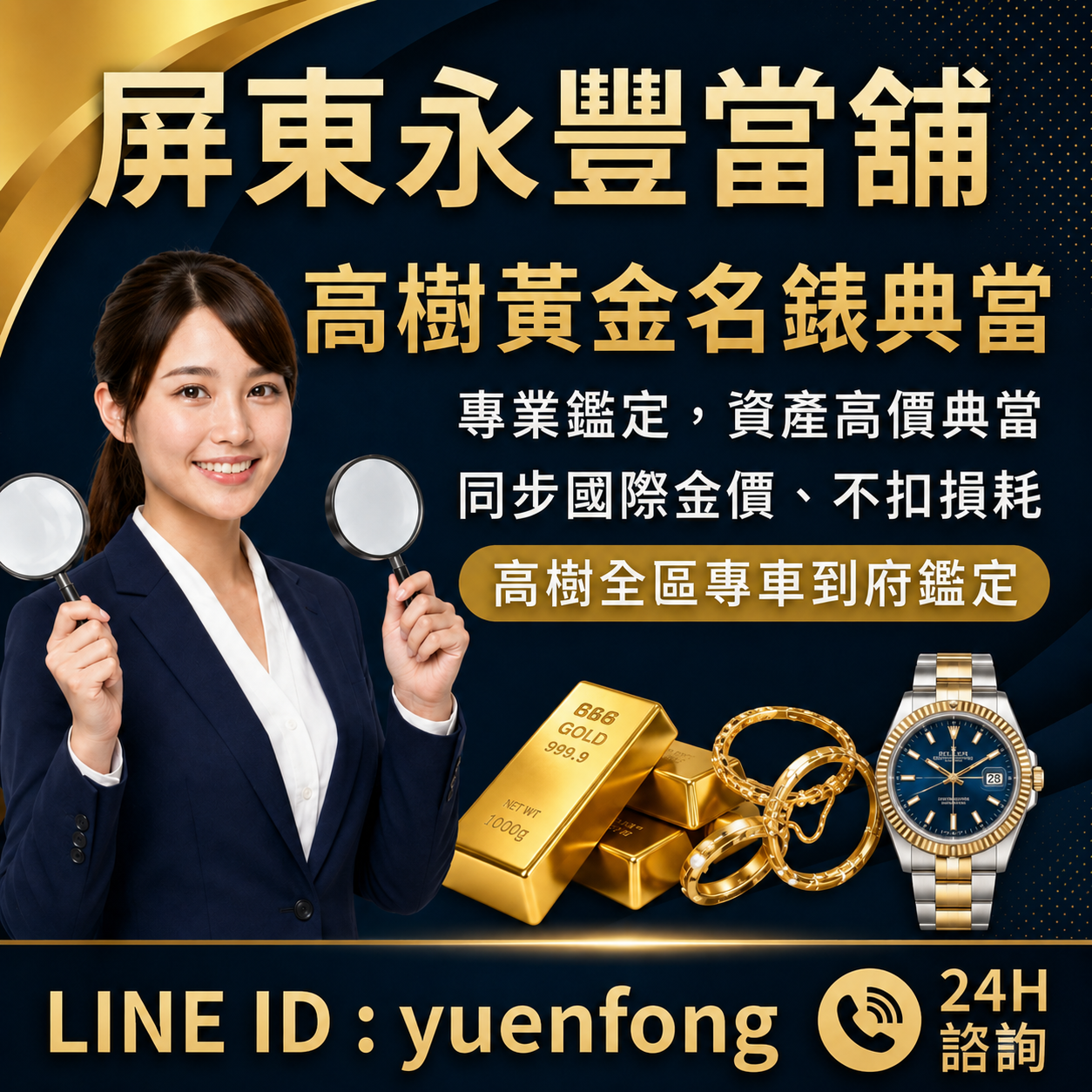 內埔賣黃金, 內埔名錶回收, 內埔K金回收, 內埔當舖推薦, 內埔急用現金