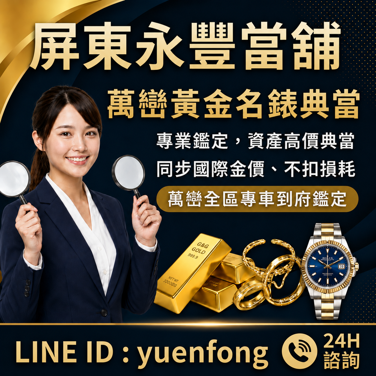 萬巒賣黃金, 竹田名錶回收, 竹田K金回收, 竹田當舖推薦, 竹田急用現金
